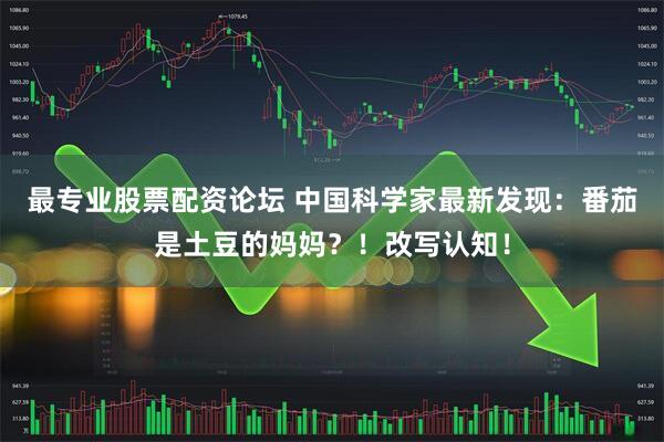 最专业股票配资论坛 中国科学家最新发现：番茄是土豆的妈妈？！改写认知！