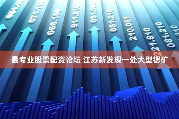 最专业股票配资论坛 江苏新发现一处大型锶矿